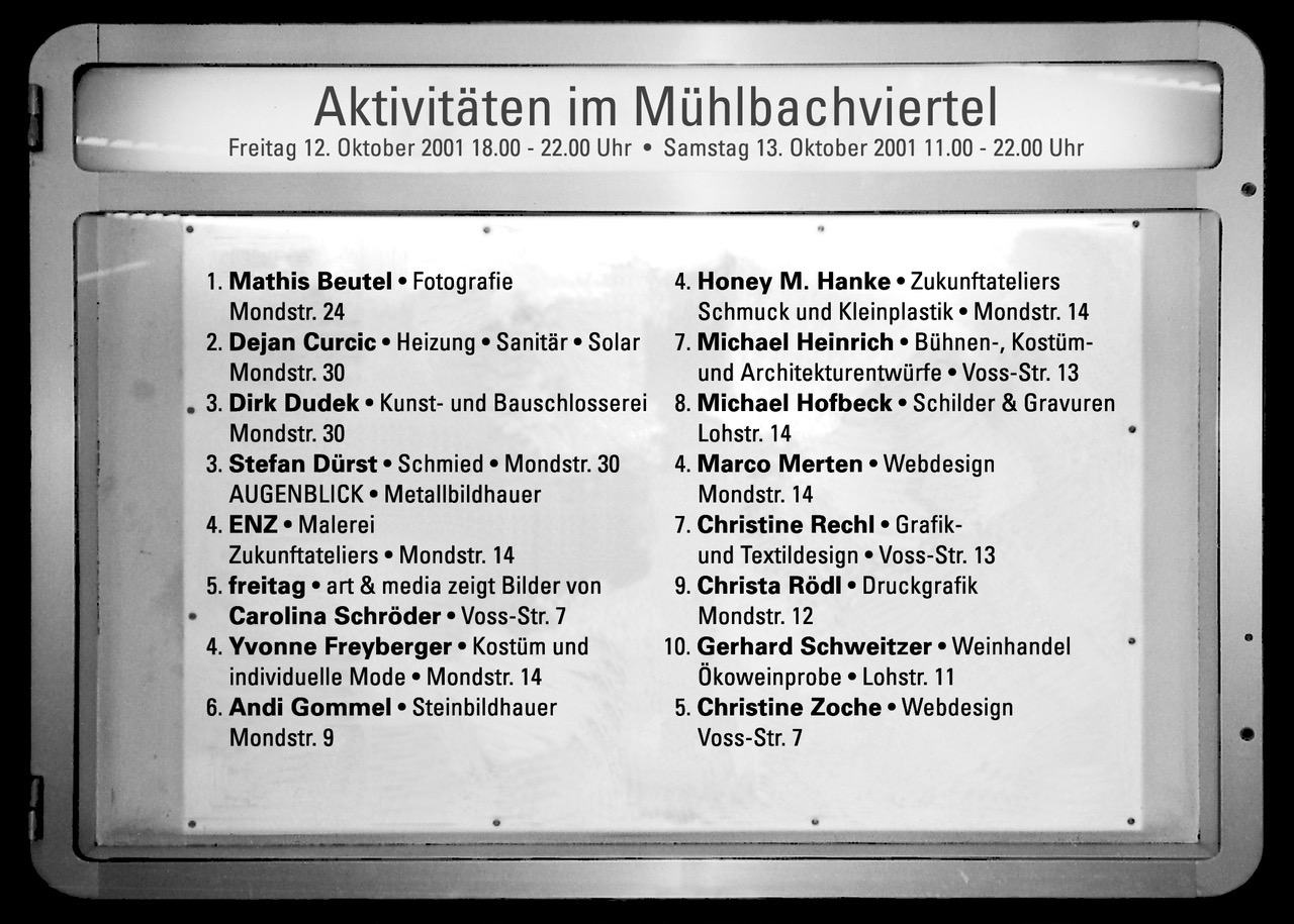 Flyer der Mühlbachtage 2001