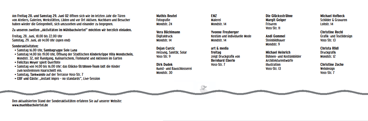 Flyer der Mühlbachtage 2002