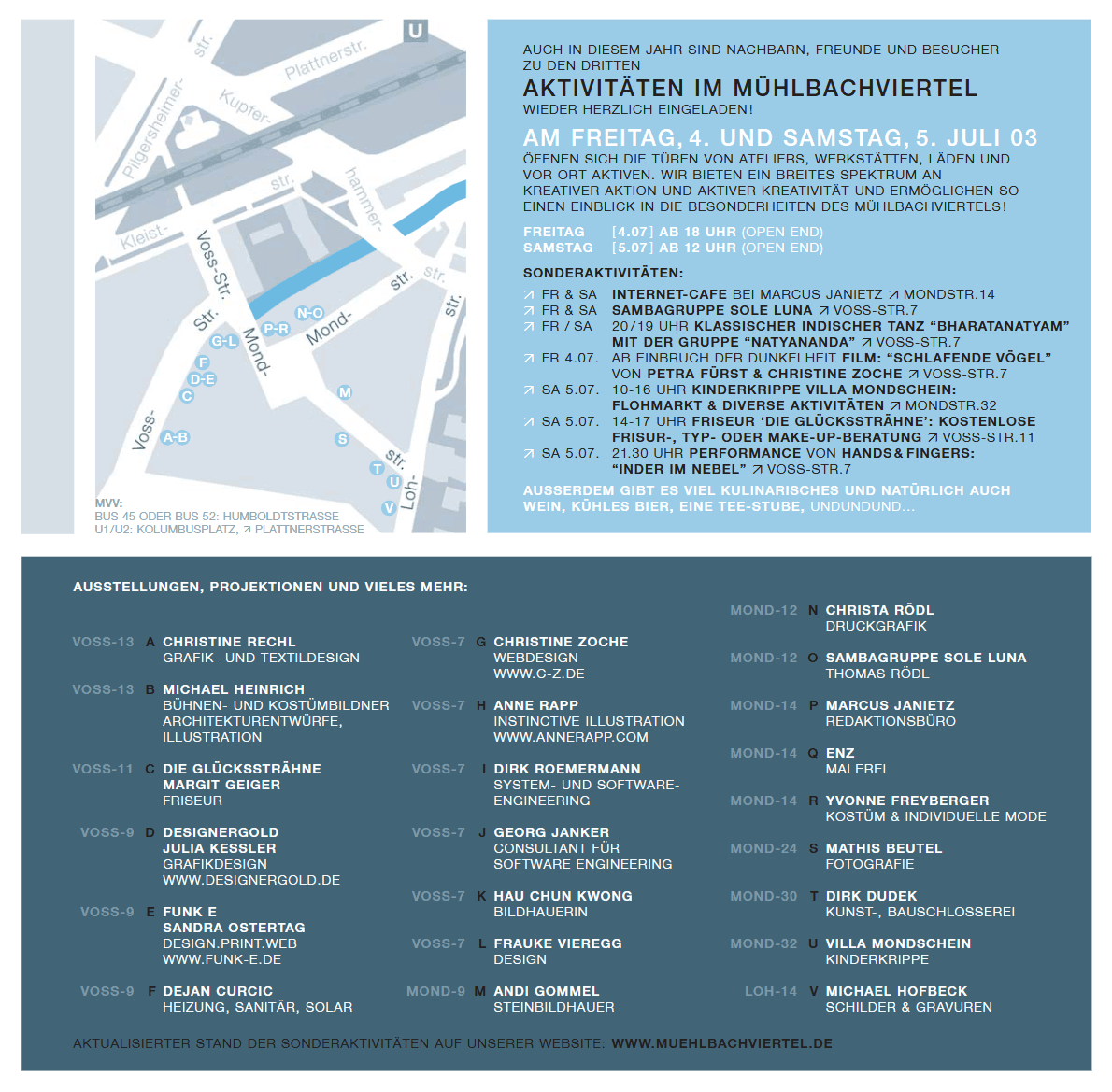 Flyer der Mühlbachtage 2003